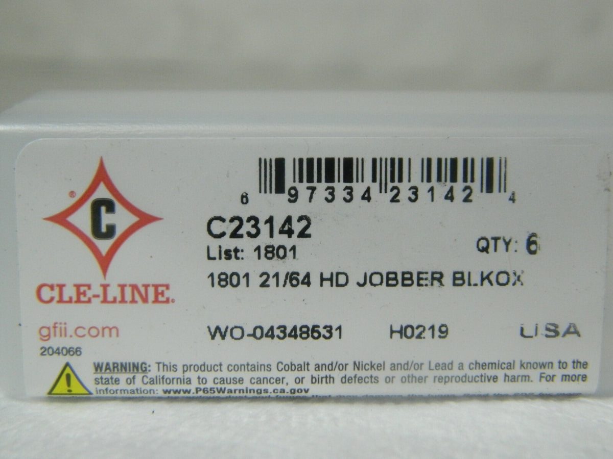 Cle Line HSS Jobber Drill 21/64" 135° Qty 24 C23142