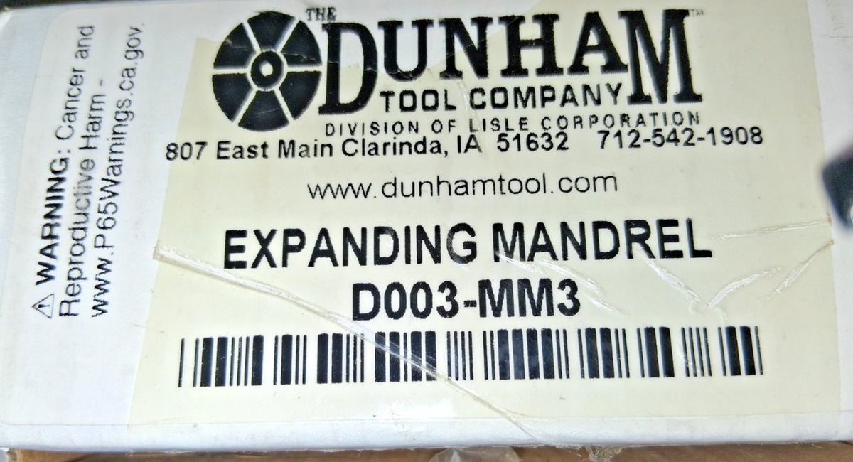 Dunham Tool 3/4 to 2" Grip Ledloy Expanding Lathe Mandrel 2" Face Dia D003-MM3