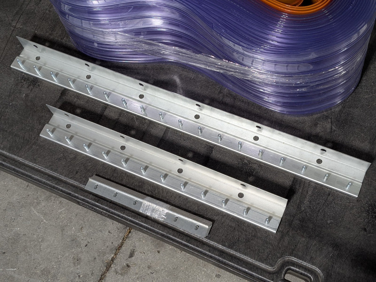 TMI Strip Door Kit PVC Clear Ribbed fits 8 Ft. x 8 Ft. Doors 12" Strip Widt