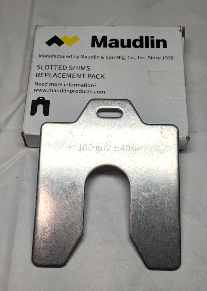 MAUDLIN PRODUCTS Slotted Shim 304SS C 4 x 4 x 0.100" QTY 4 MSC100