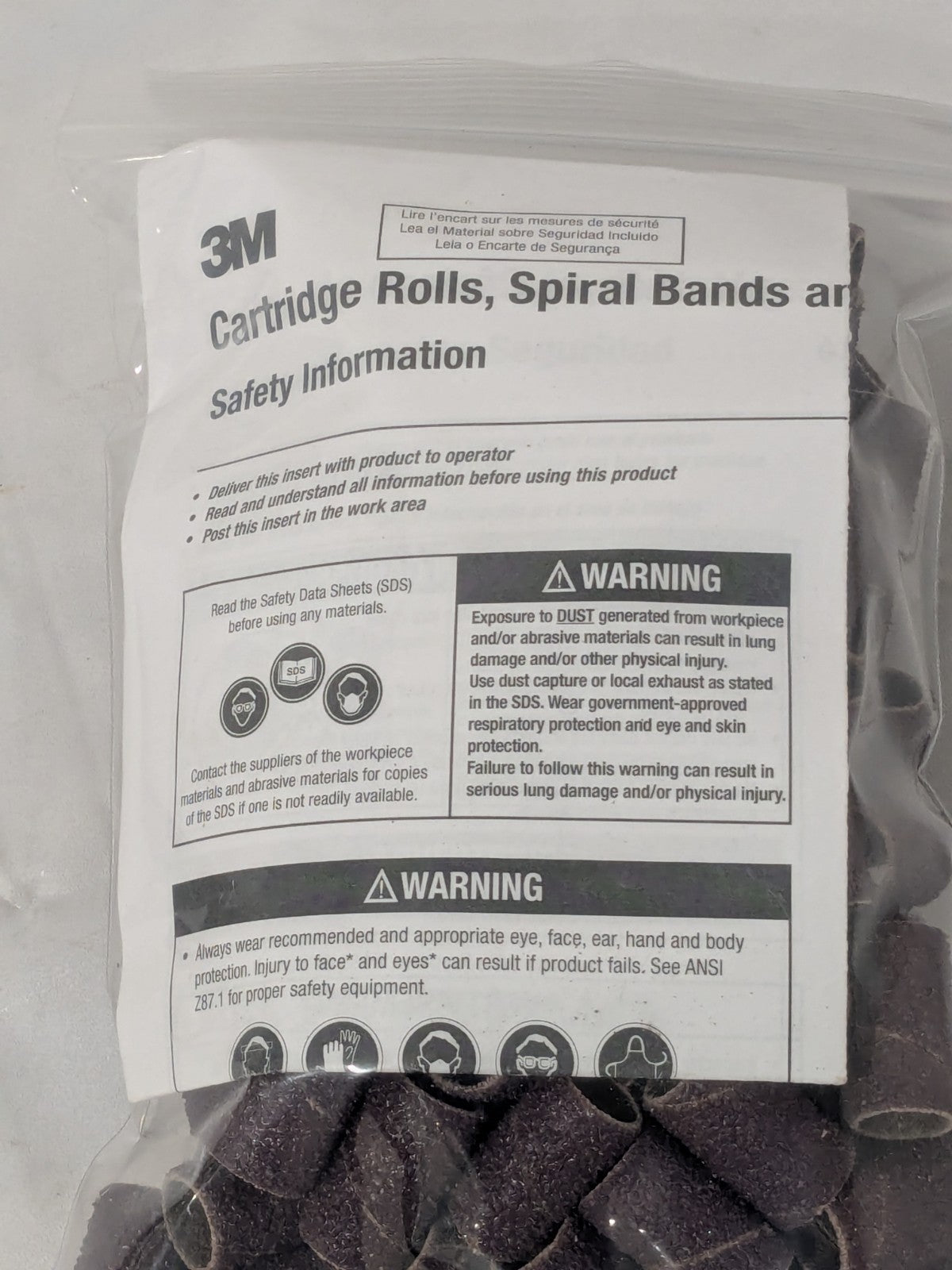 3M Spiral Band: Aluminum Oxide, 36 Grit, Very Coarse Grade Qty 100 7010294517