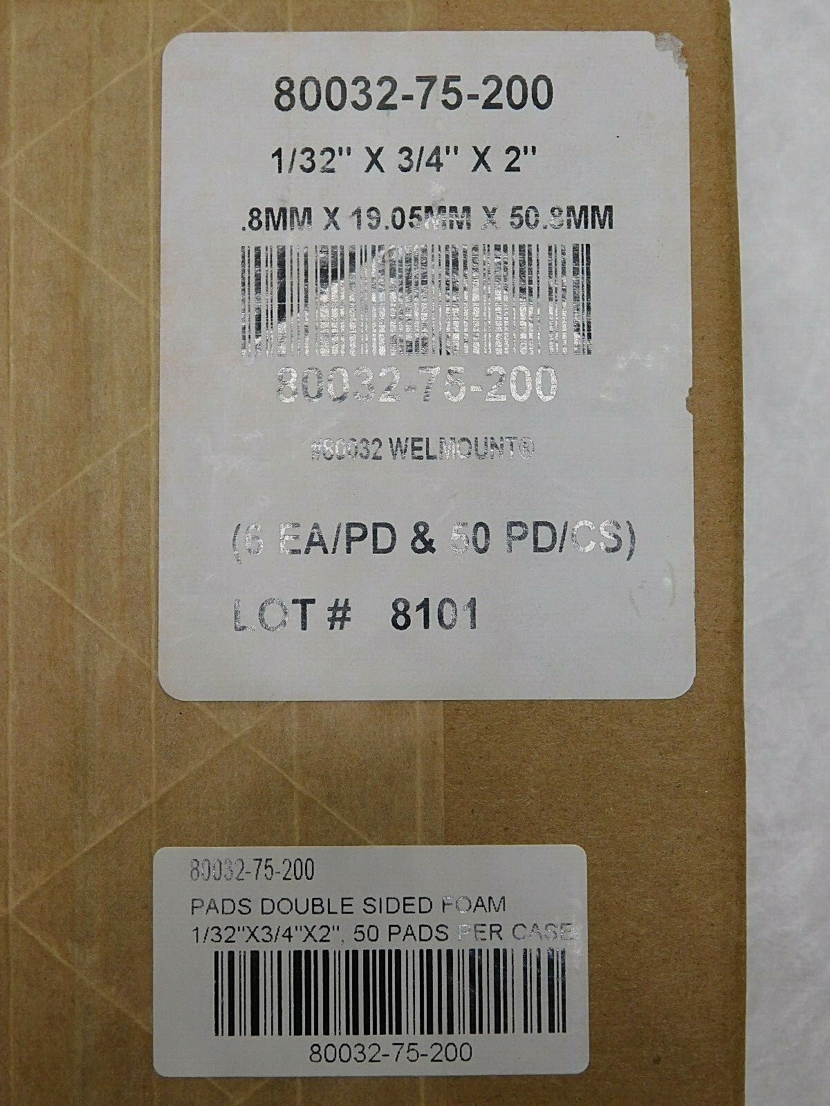 NMC Double Sided Foam Tape 1/32"x 3/4"x 2" Qty 900 Pcs/150 Pads 8