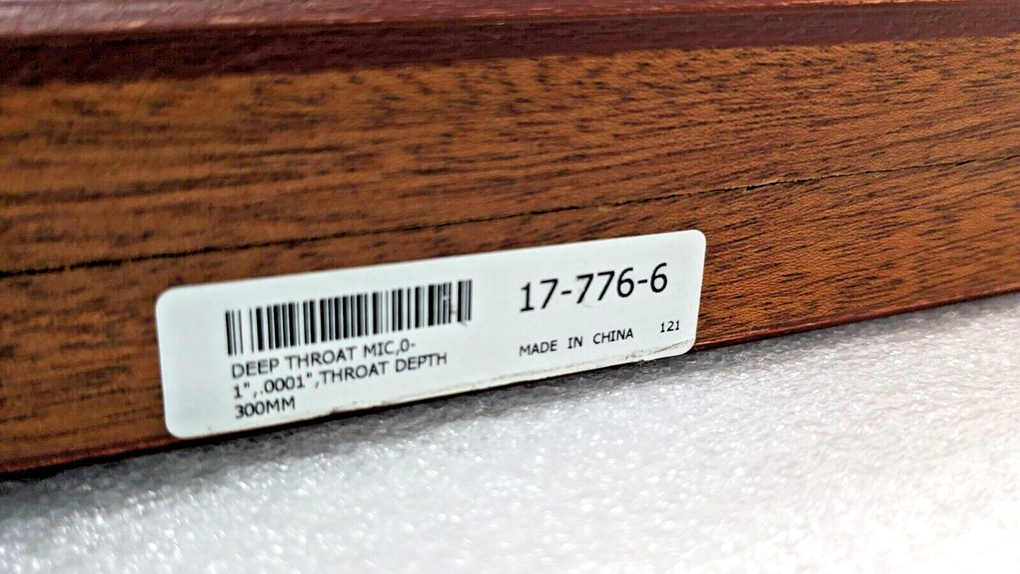 SPI Deep Throat Micrometer w/Cert 0-1" Range 0.0001" Graduation 17-776