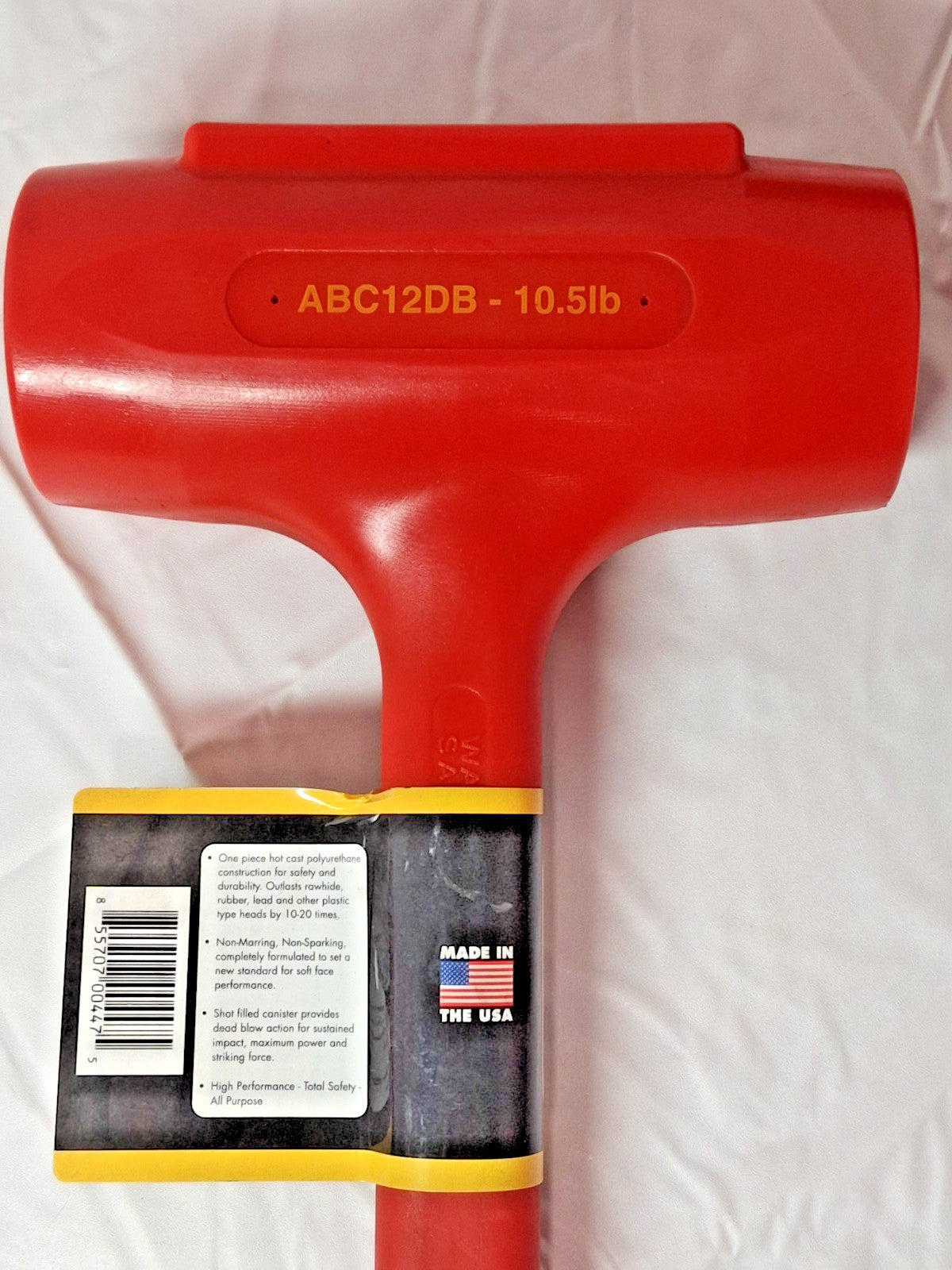 ABC Hammers Polyurethane Dead Blow Hammer 10.5Lb Steel Reinforced ABC12DB
