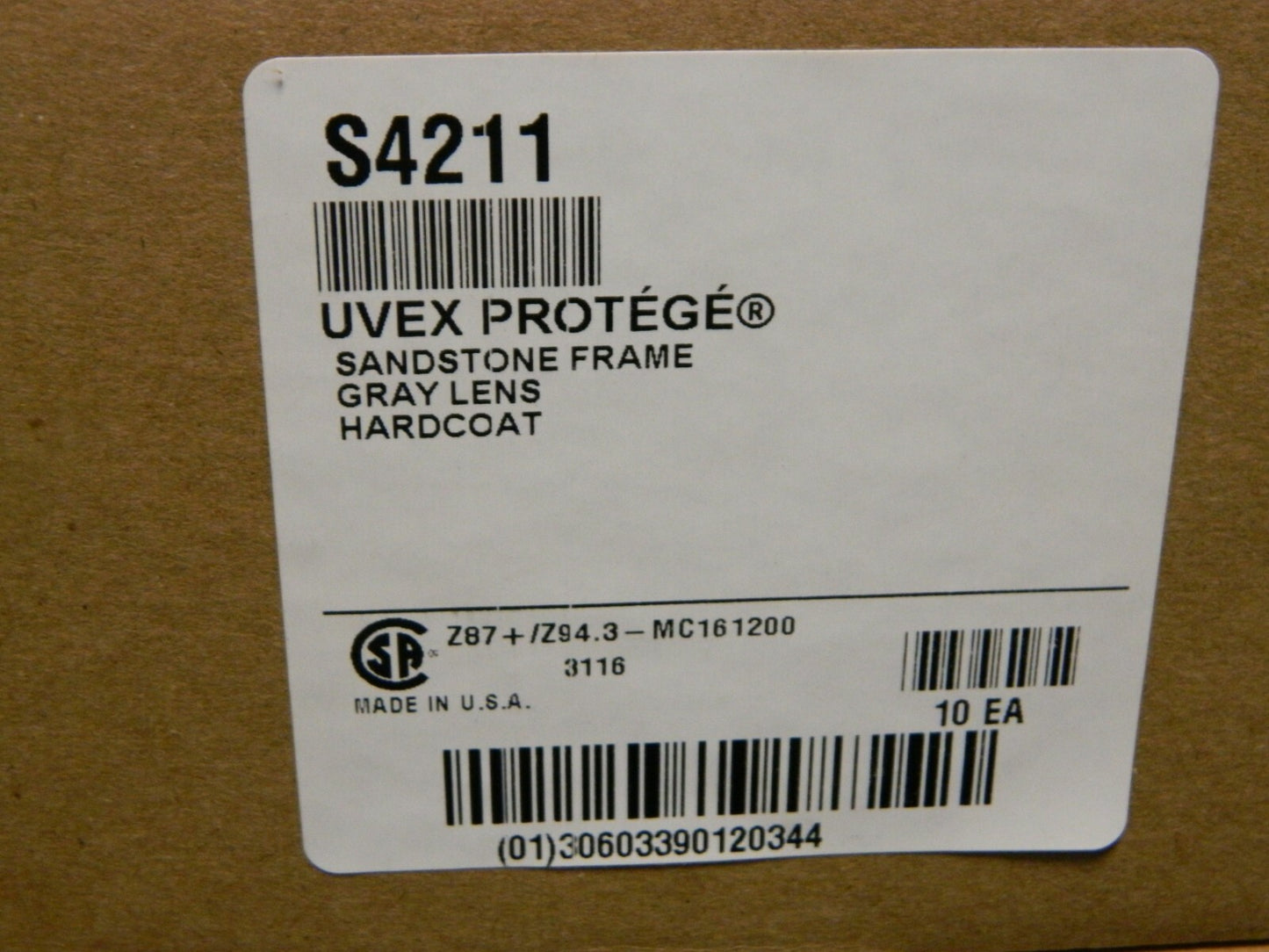 S4211 Uvex Framed Safety Glasses Gray Lenses Scratch Resistant Box of 10