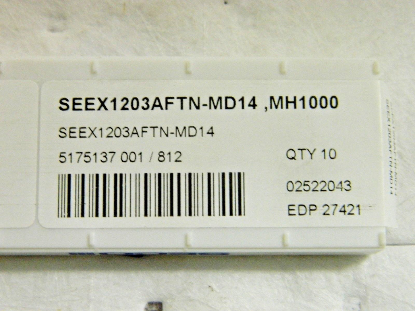 Seco Carbide Milling Inserts SEEX1203AFTN-MD14 Grade MH1000 Qty 10 27421