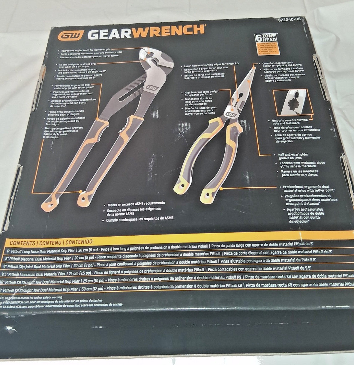 GEARWRENCH 5 Pc PITBULL Dual Material Mixed Pliers Set 82204C-06 INCOMPLETE