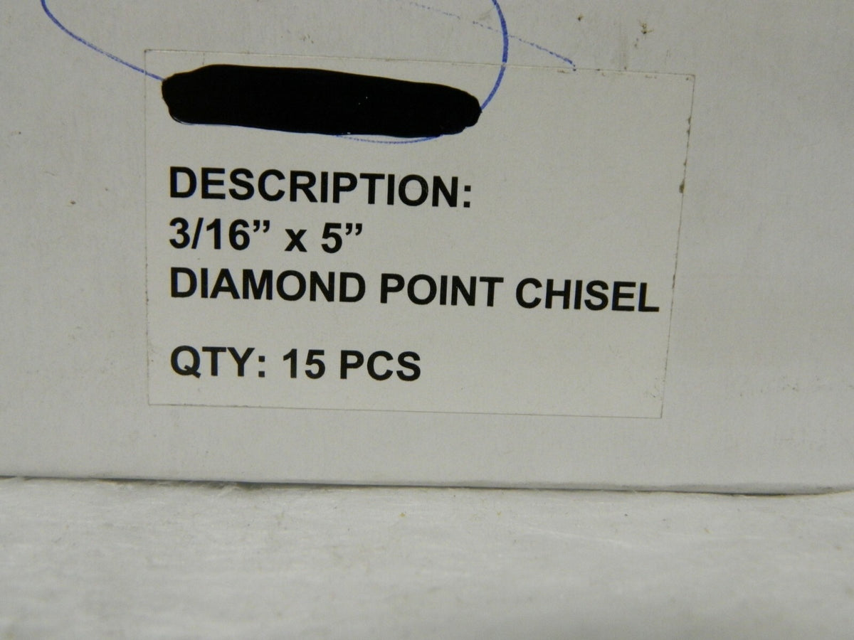 Paramount 5" OAL x 3/16" Blade Width Diamond Point Chisel Qty 15 PAR-P