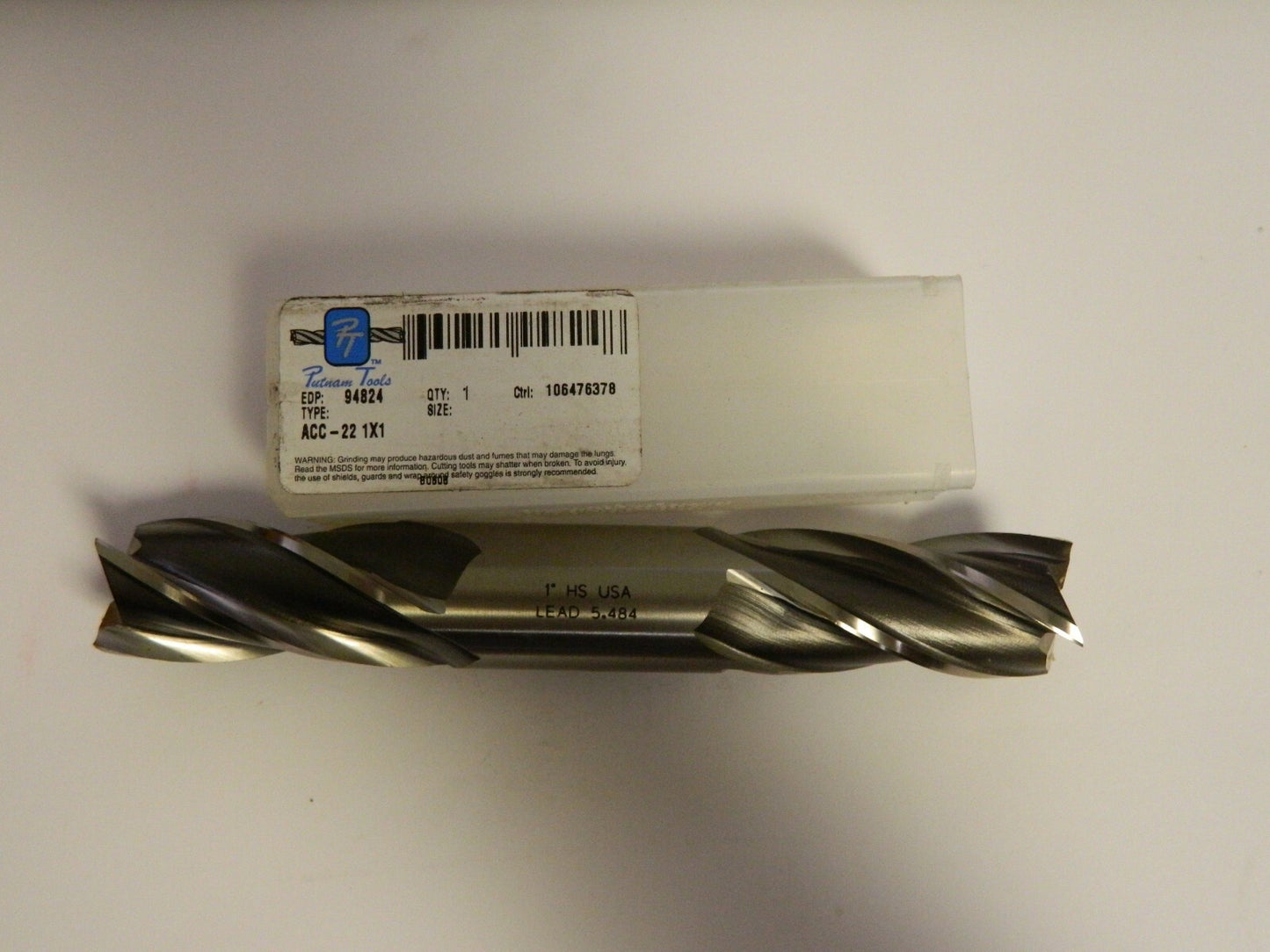 Putnam Tools Double End Mill 1" x 1" HS 4FL 94824