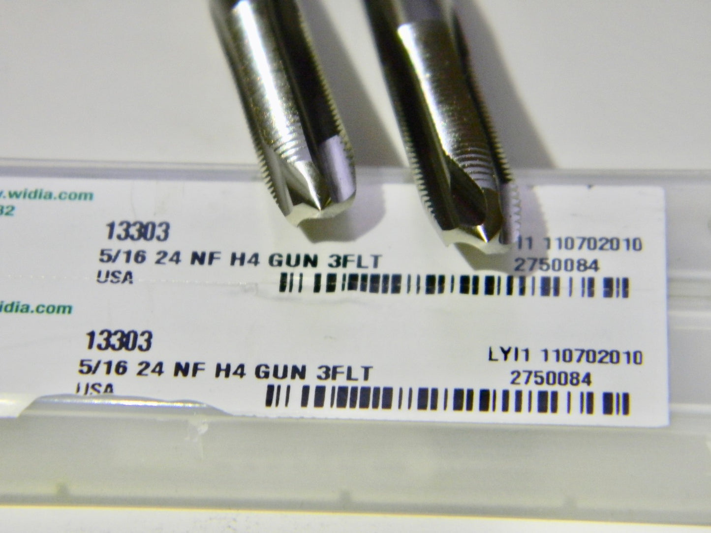 Widia 5/16" - 24" UNF 3FL H4 HSS Gun Spiral Point Taps Qty 2 13303