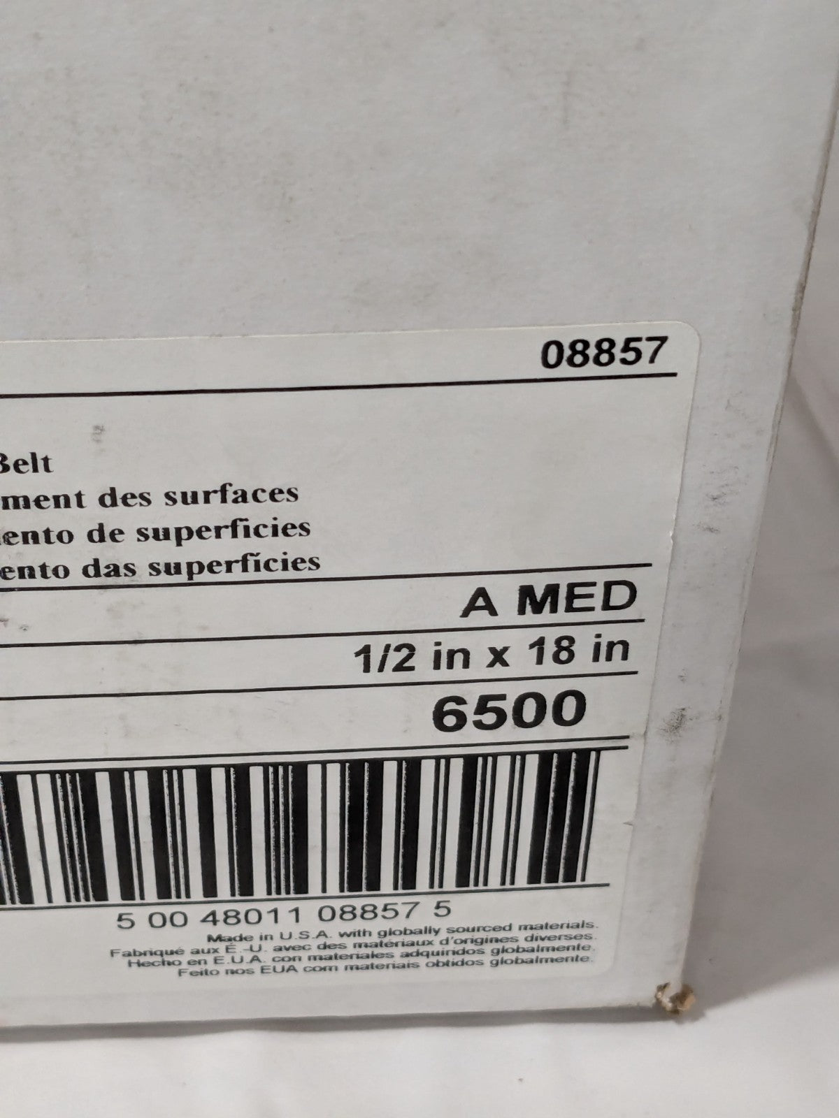 3M Abrasive Belt: 1/2" Wide, 18" OAL, Aluminum Oxide Box of 20 7000028454