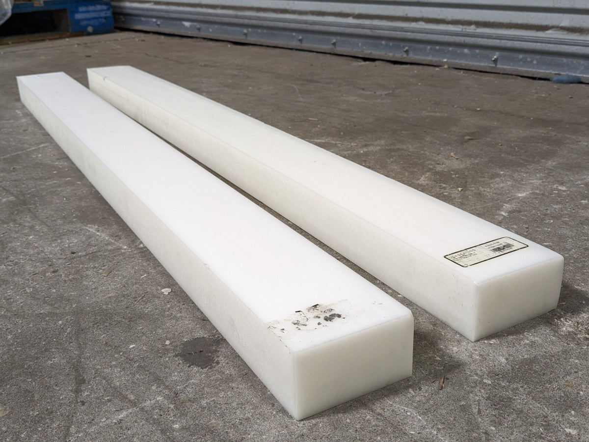 Lot of 2 USA Sealing White Acetal Plastic Bar 48 x 4 x 2 Rectangular Stock