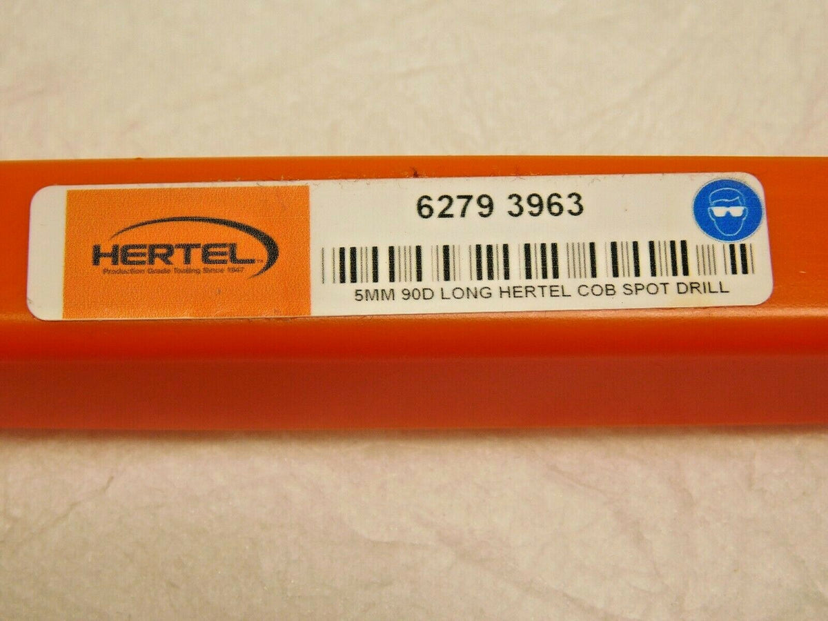 Hertel Cobalt Spotting Drills 5mm Body Diam x 4-3/4" OAL 90° Qty 3 62793963