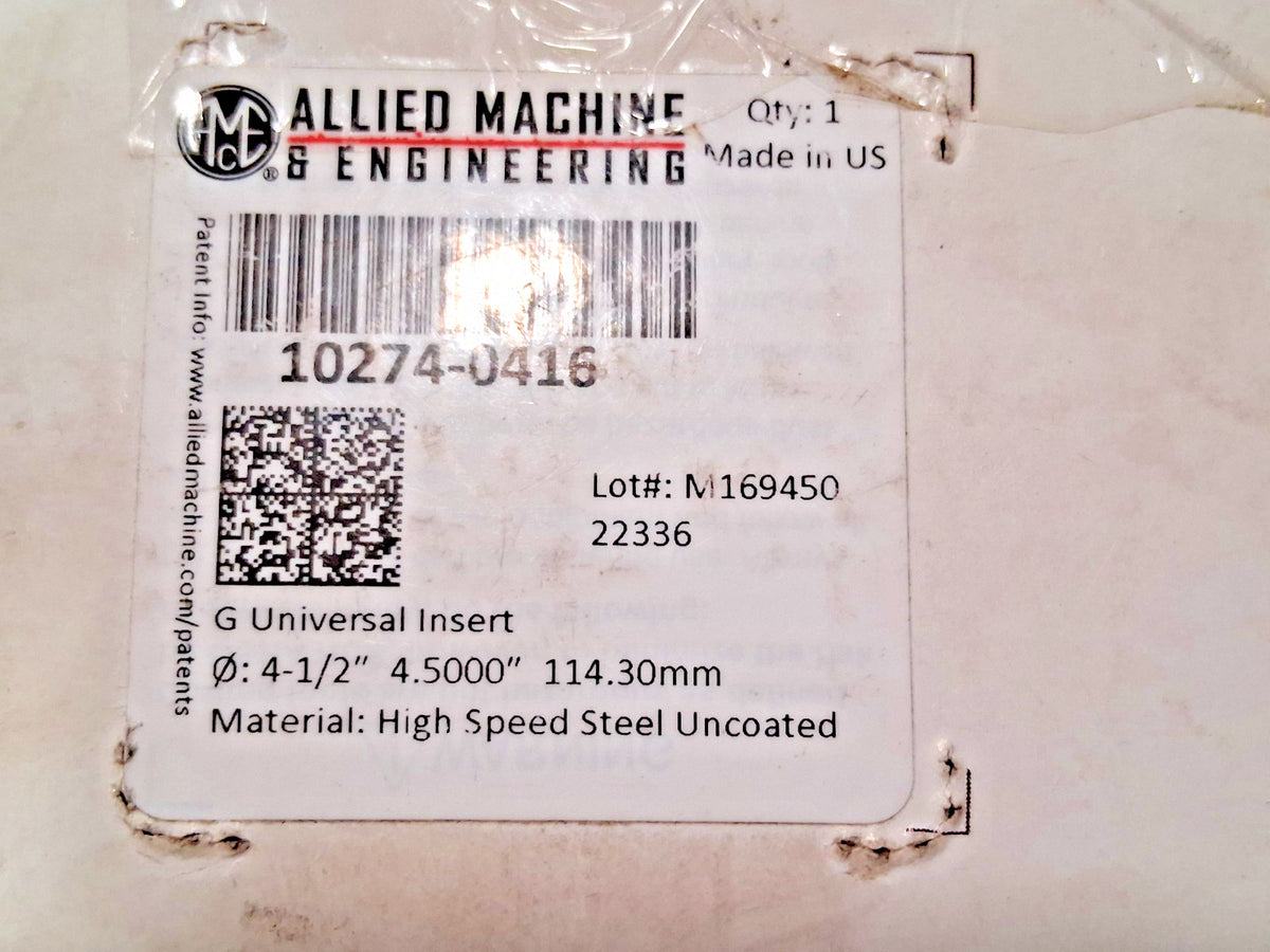 Allied Machine and Engineering Spade Drill Insert 4-1/2" Dia 10274-0416