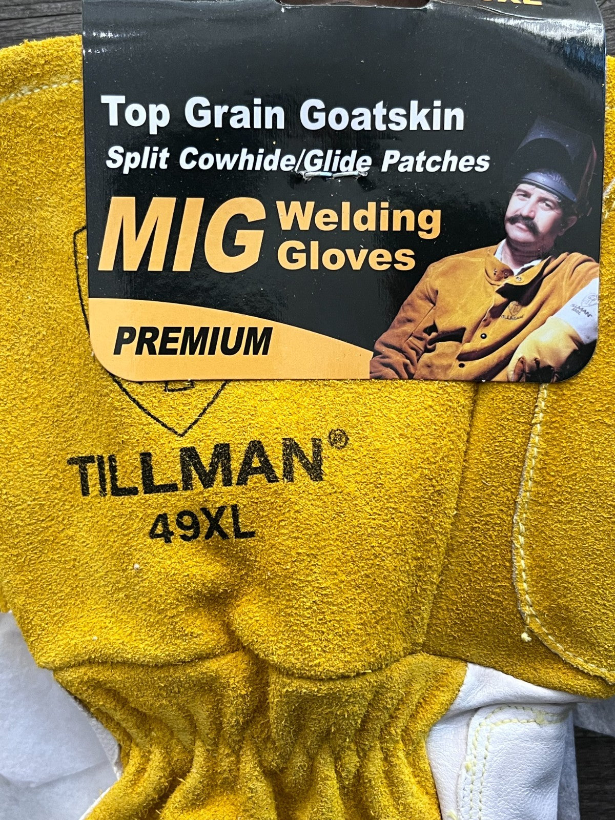 Tillman White/Gold XL Split Cowhide Leather Welding & Heat-Resistant Gloves