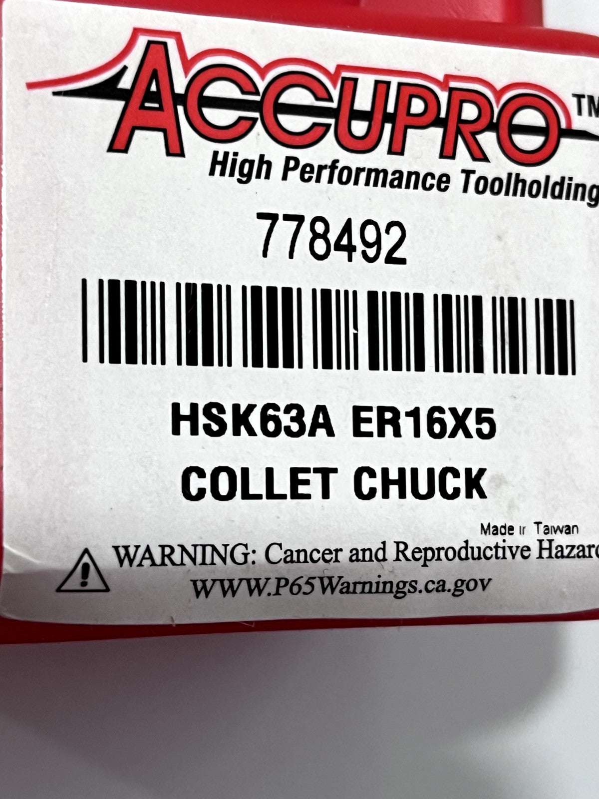 ACCUPRO Collet Chuck: 0.0313 to 0.375" Capacity, ER Collet, Hollow Taper Shank