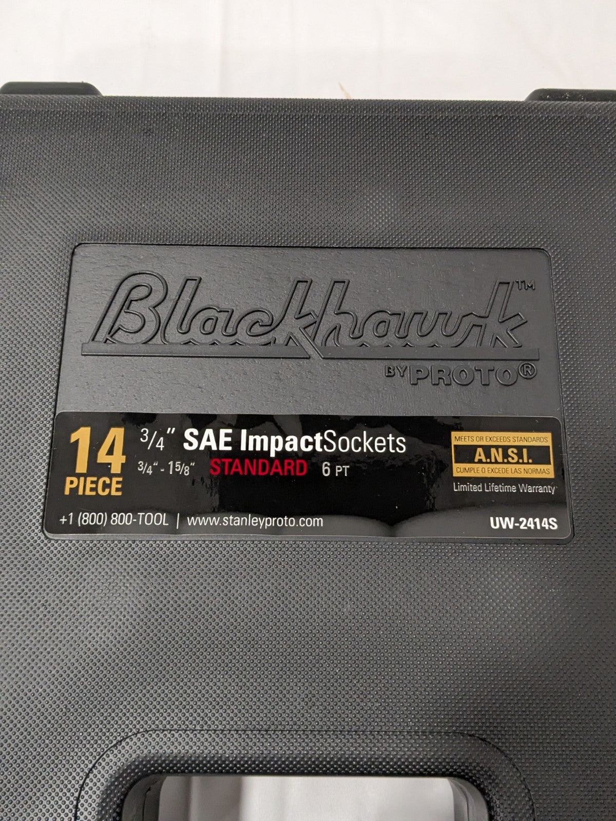 Blackhawk Socket Set: Impact Standard, 14 Pc, 3/4" Drive, 3/4 to 1-5/8" UW-2414S
