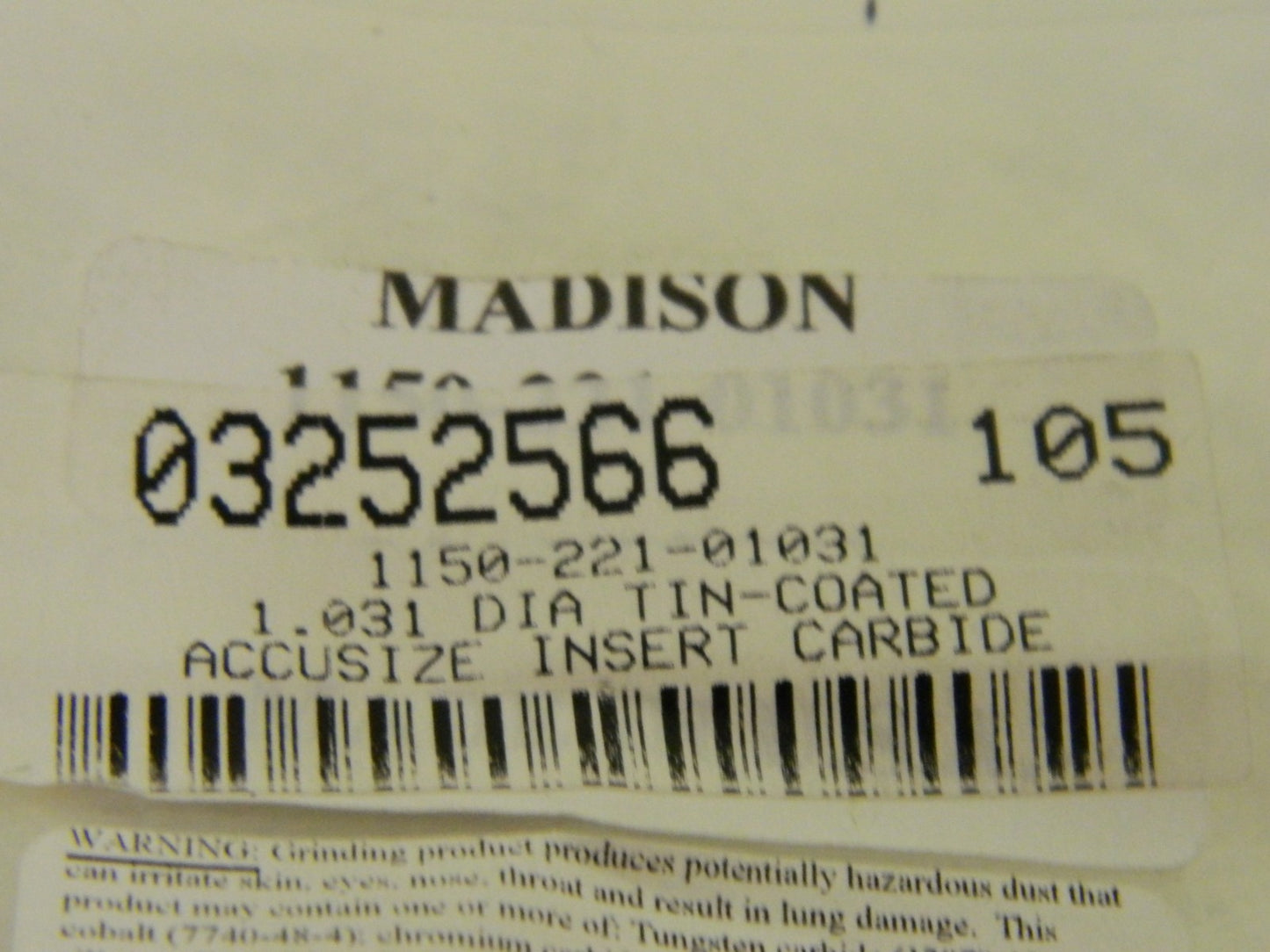 Madison 1.031" Diam x 0.236" Thick Spade Drill Inserts QTY 2 1150-22
