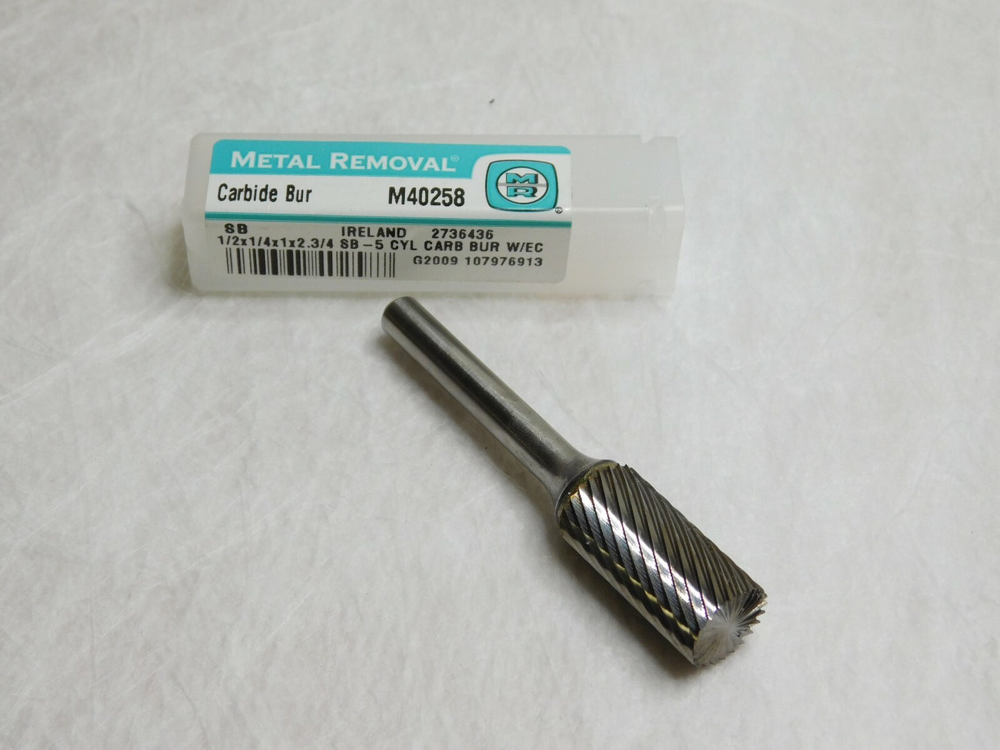 Metal Removal Carbide Bur Cylindrical w/ End Cut RH 1/2"x1/4"x1"x
