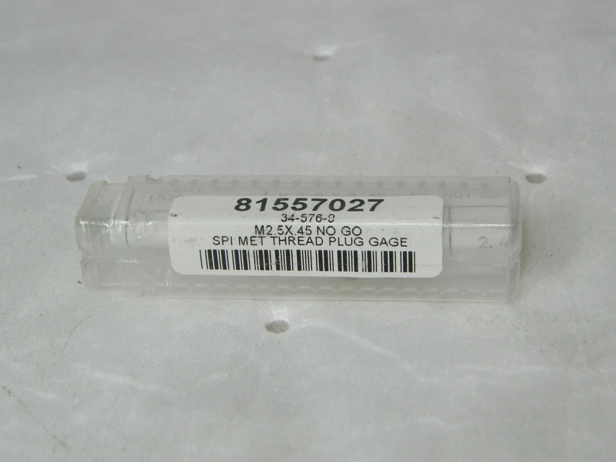 SPI Metric Taperlock Thread Plug Gage Single End M2.5x.45 Thread NOGO 34-576-9