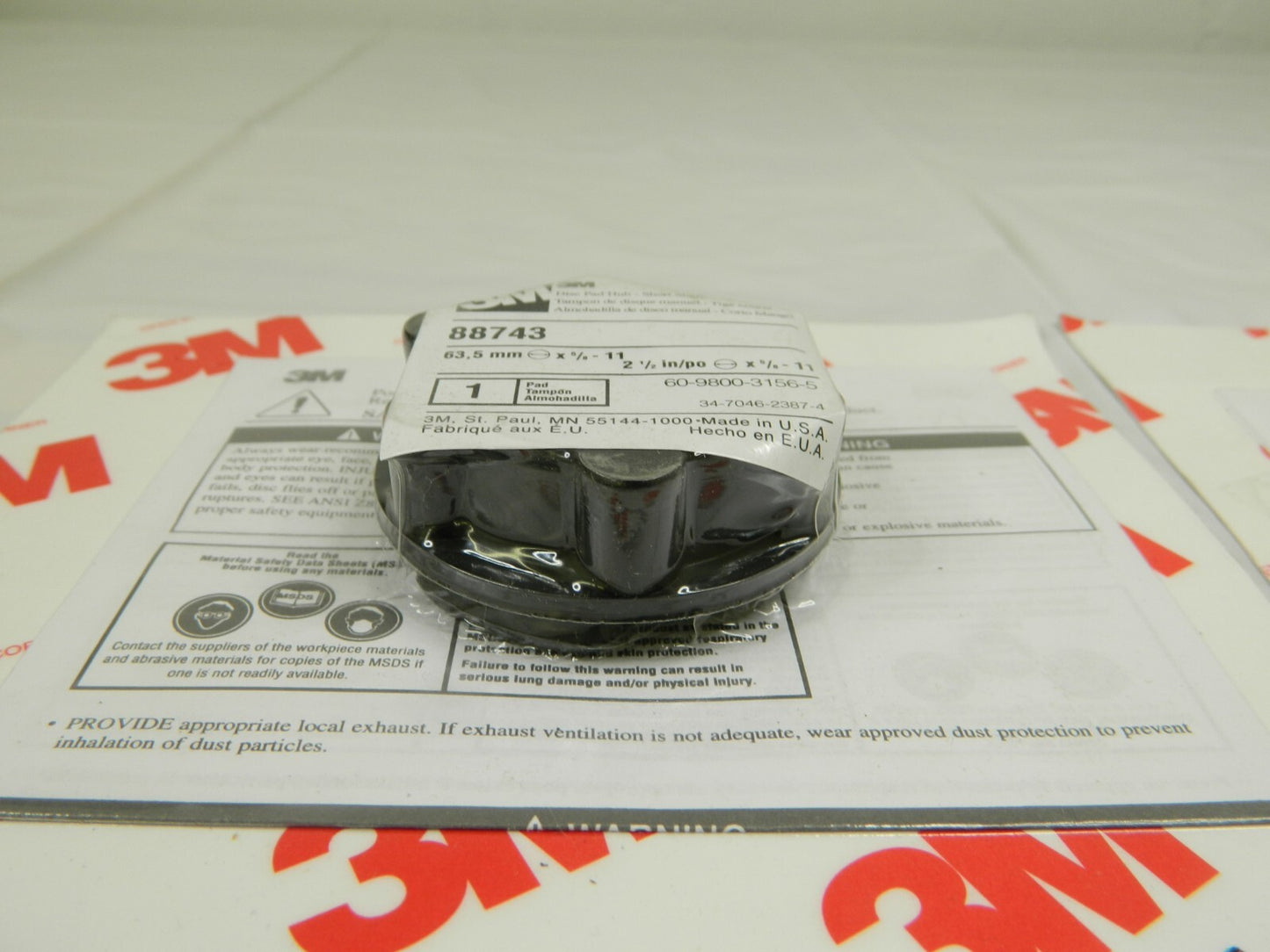 3M 88743 Abrasive Disc Hub 2-1/2 Max Diam, 5/8-11 Female Qty 2 7000120459
