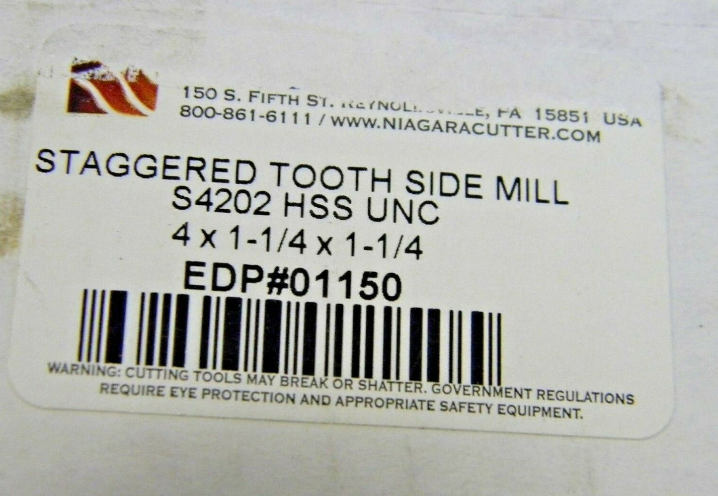Niagara Cutter Milling Cutter HSS Staggered Tooth 4" D x 1-1/4" W 18T