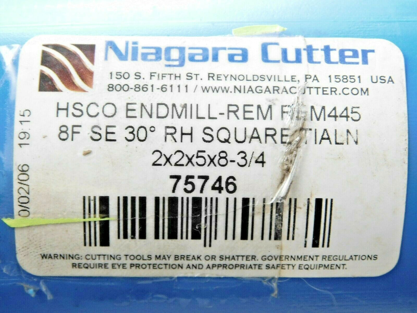 Niagara Cobalt Roughing End Mill TiAlN RH 2" Dia x 5" LOC x 8-3/4"