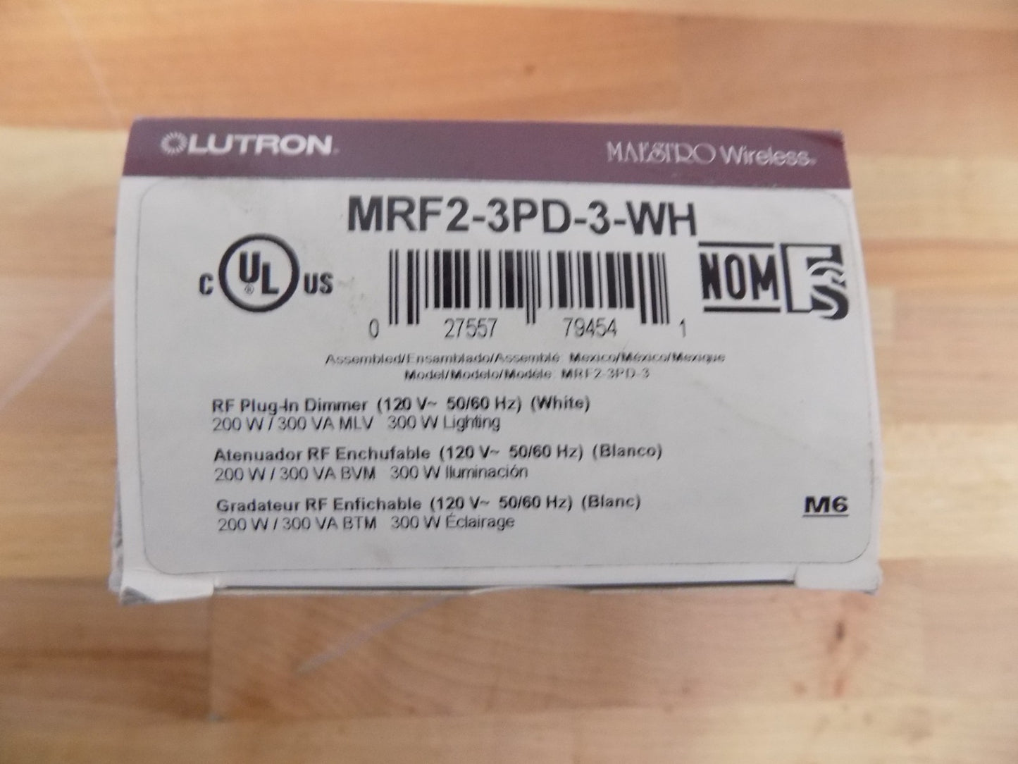 Lutron Maestro Three Receptacle Wireless Lamp Dimming Module MRF2-3PD-3-WH