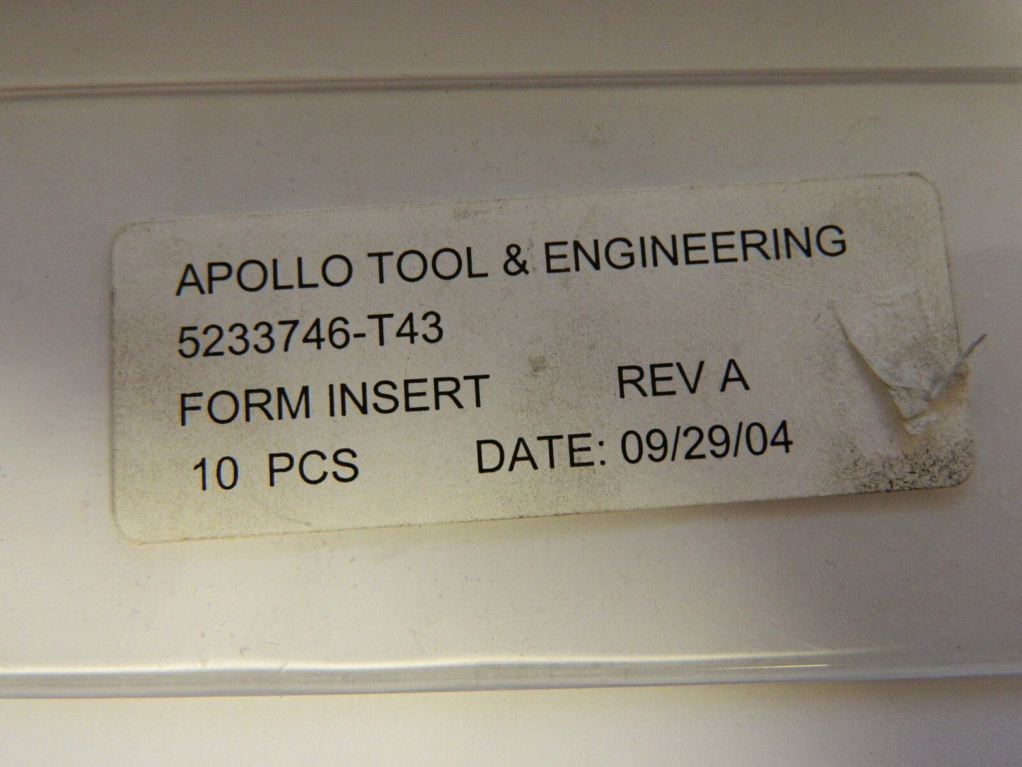 Apollo Tools Carbide Form Inserts Qty 10 5233746-T43