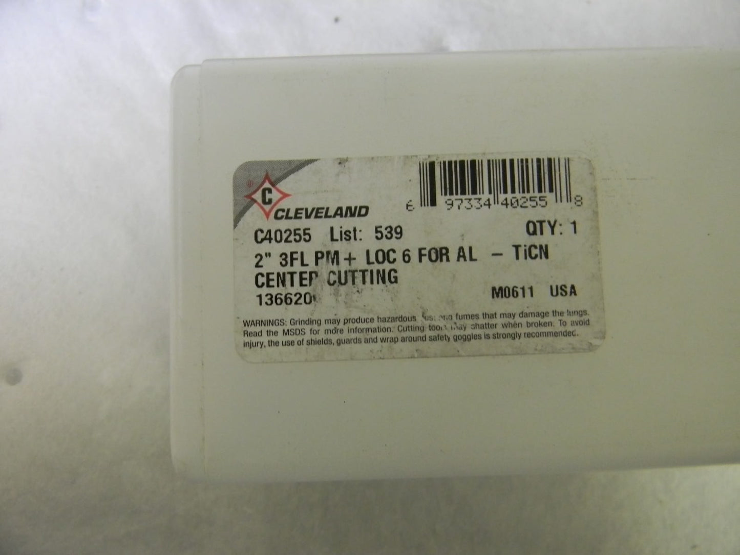 Cleveland Center Cutting End Mill 2 Dia 3Fl PM Plus TiCN Coat 10 OAL C40255