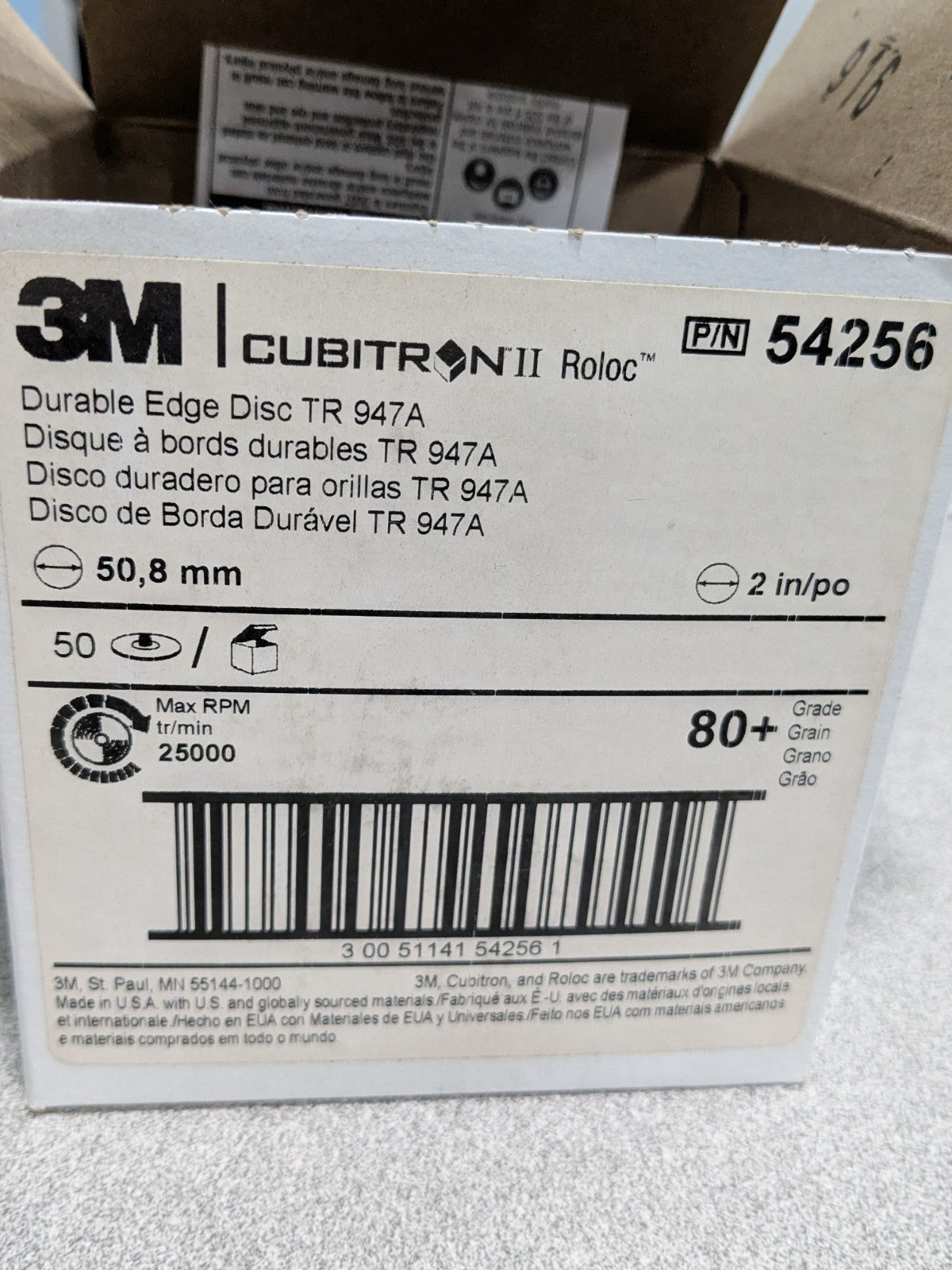 3M Quick-Change Disc: Roloc TR, 2" Dia, 80 Grit Qty 50 7100076925