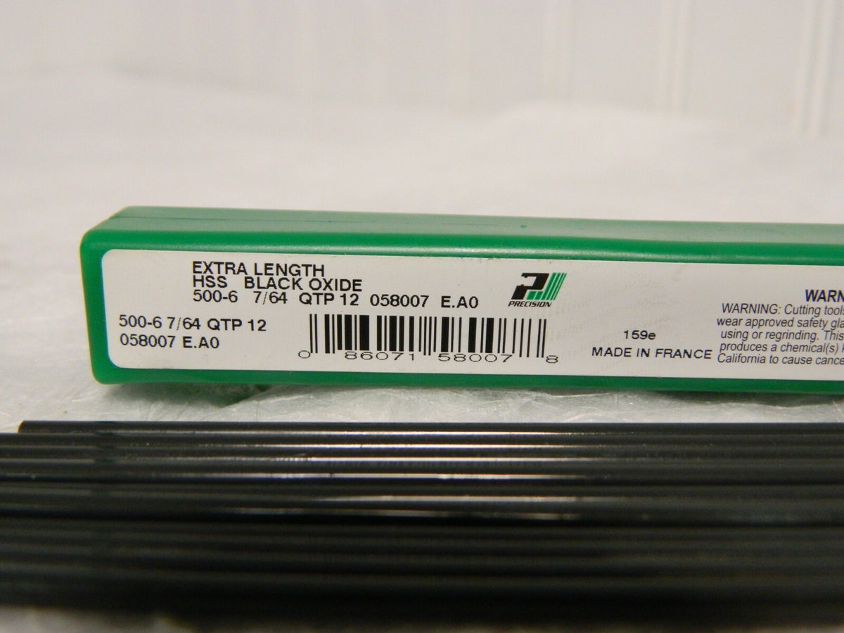 Precision Twist Drill High Speed Steel Aircraft 7/64" Diam 6" OAL Qty
