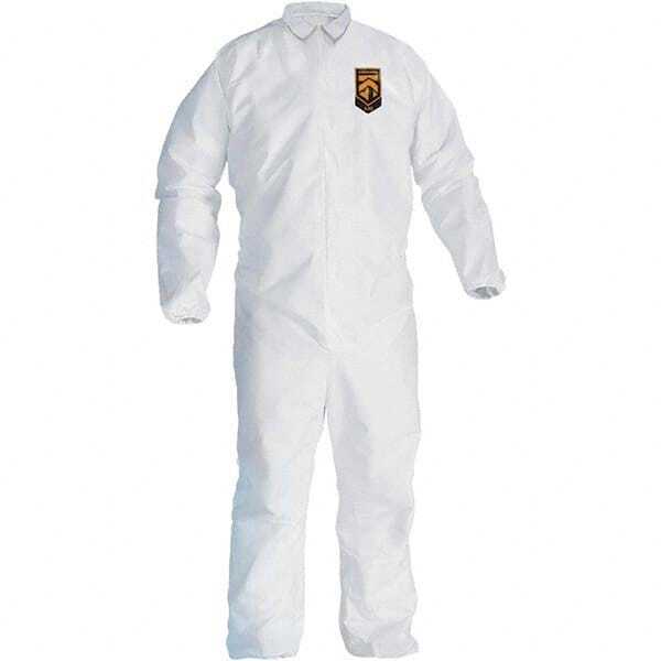 KLEENGUARD Disposable Coveralls: Size Large, SMS, Zipper Closure 46103