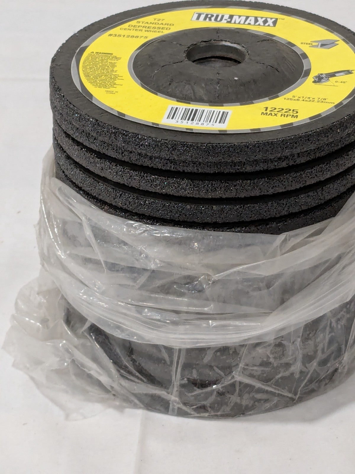 (15) Tru-Maxx Depressed-Center Wheel: Type 27, 5" Dia, 1/4" Thick 35128875