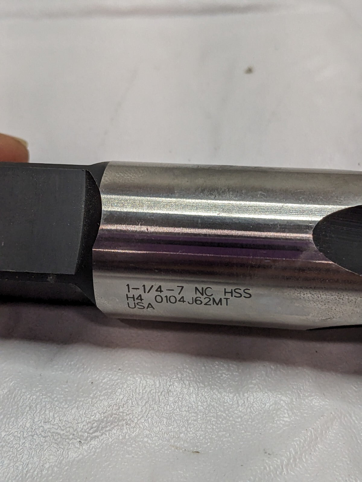 Straight Flute Tap: 1-1/4-7 UNC, 4 Flutes, Plug, 3B JY4919403
