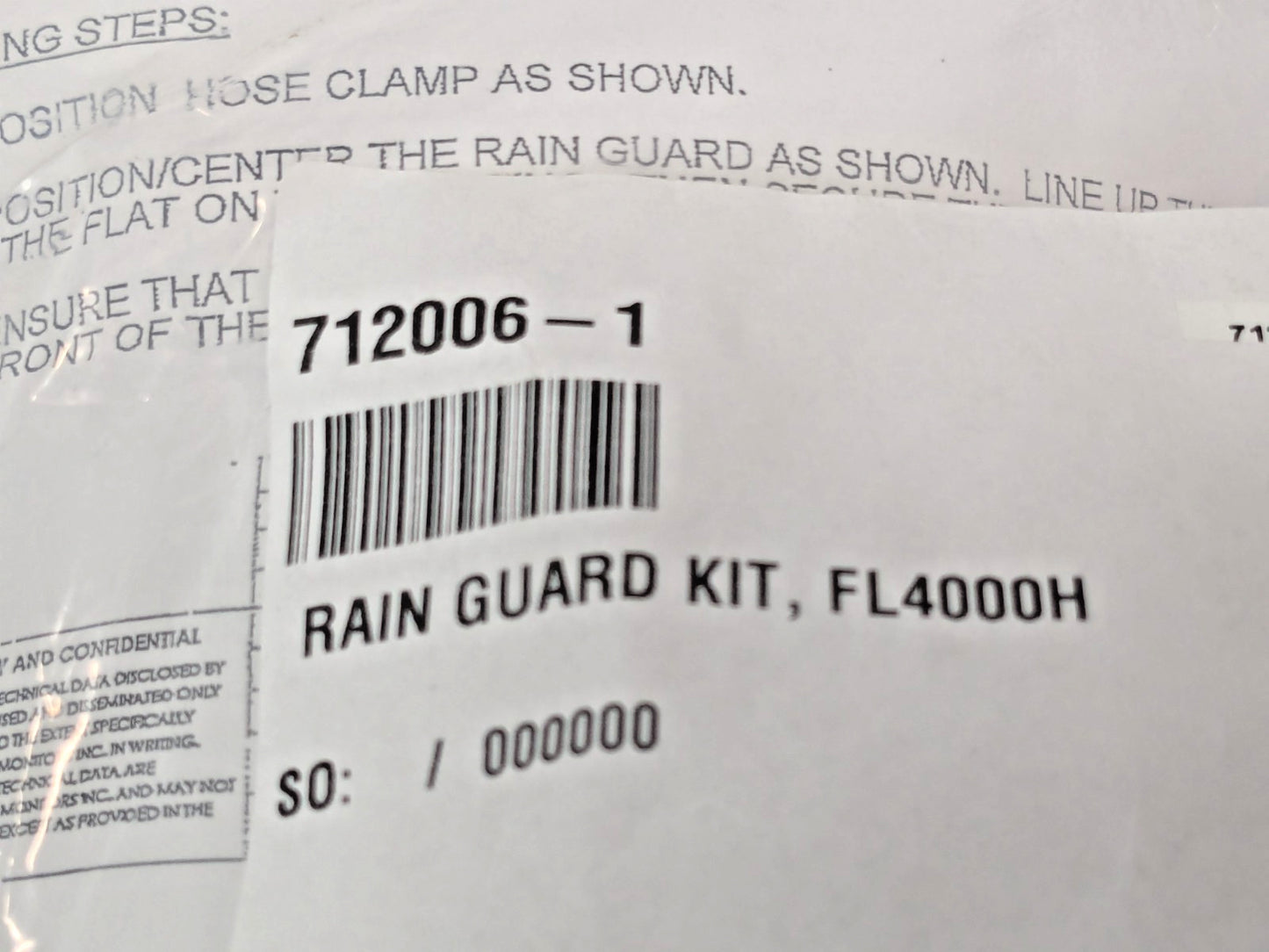 MSA Rain Guard Kit For FL4000H 712006-1