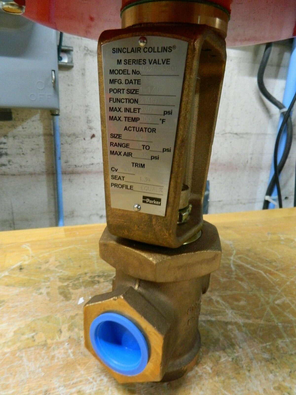 Parker 1-1/4" FNPT Bronze Proportional Diaphragm Control Valve 240 PSI M325-5201