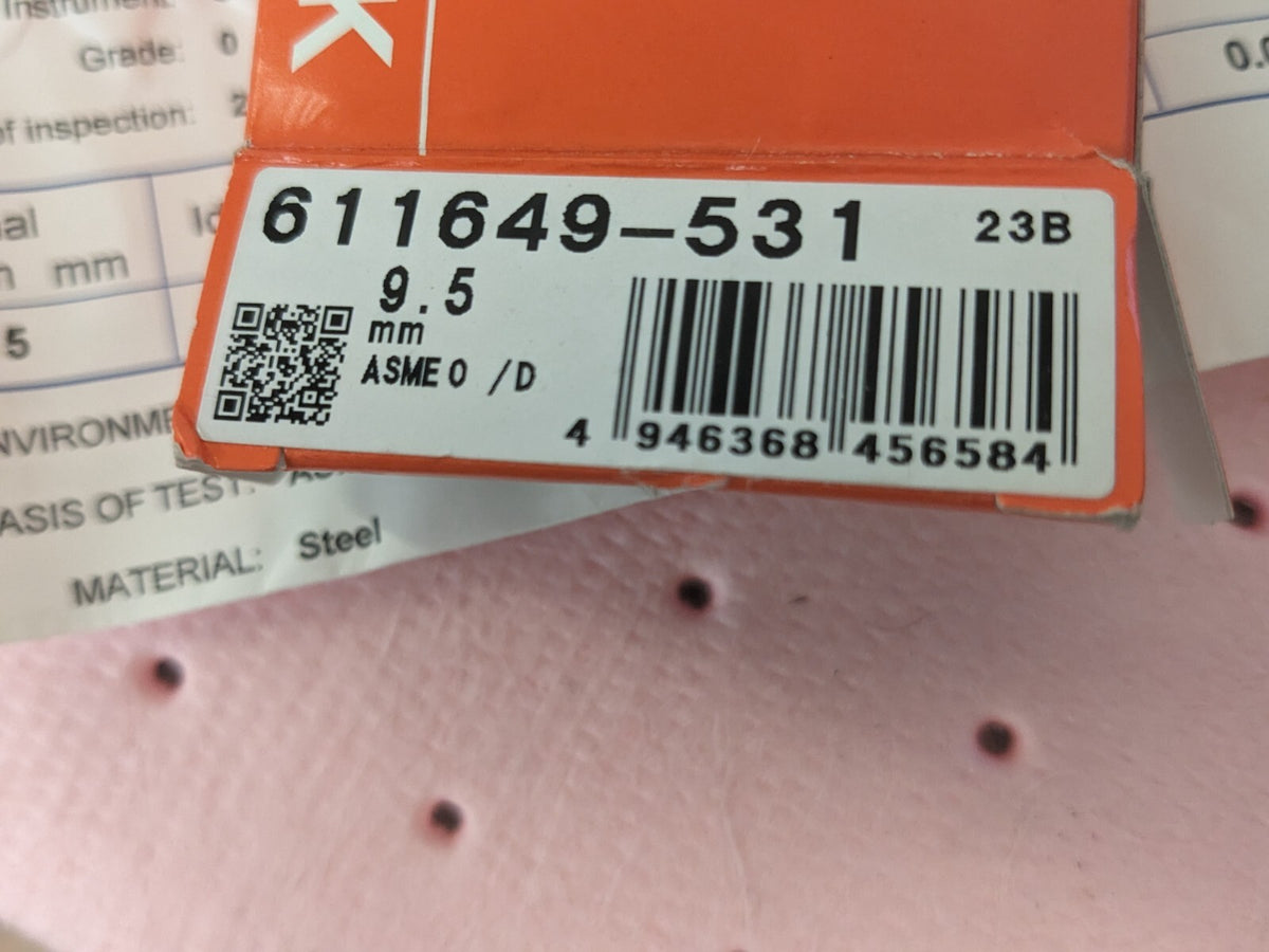 MITUTOYO Rectangle Steel Gage Block: 9.5 mm, Grade 0 611649-531