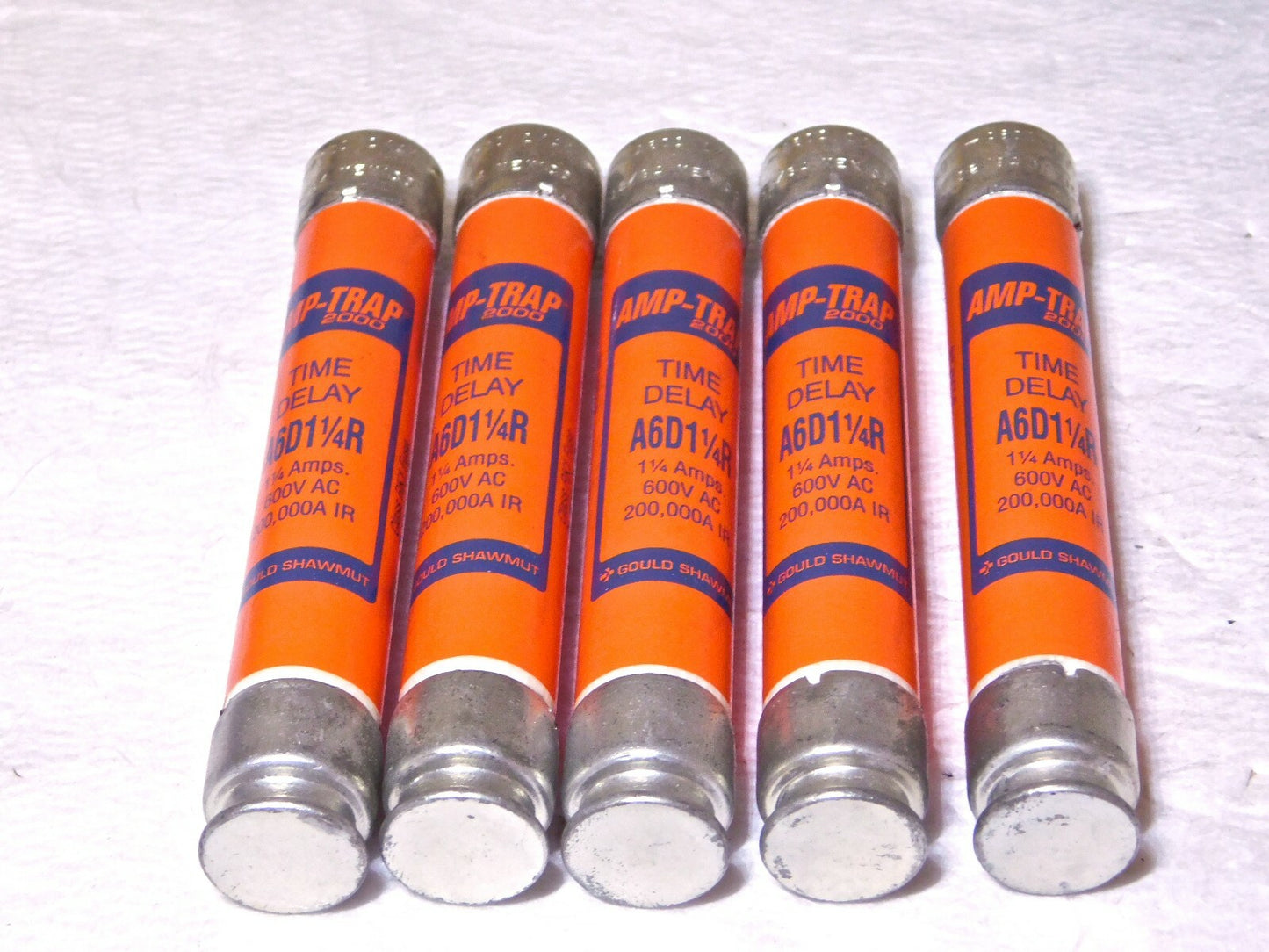 Ferraz Shawmut 10pack Time Delay Fuse 600 VAC/VDC 1.25A13/16 Dia A6D1-1/4R