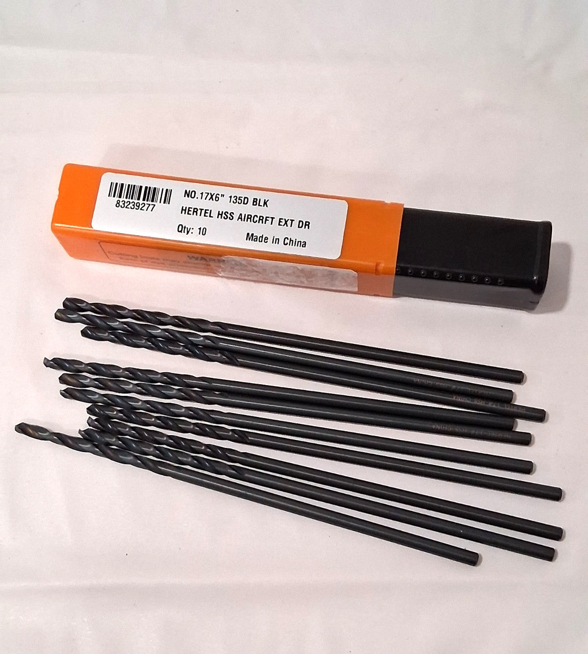 10 Hertel Aircraft Extension Drill Bit: #17 135° Point 2-3/16" Flute HSS