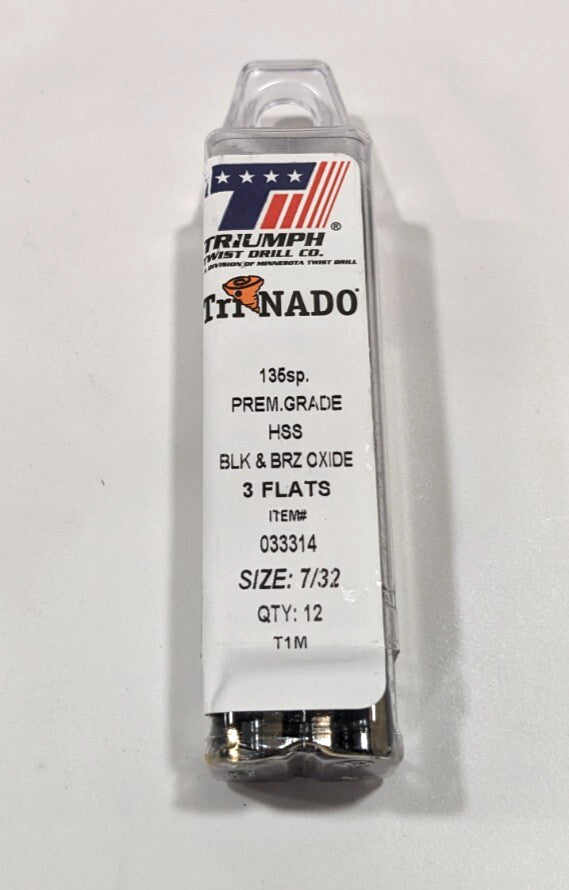 TRIUMPH TWIST DRILL Drill Bit HSS 7/32" Dia 135 ° Point 033314 *12 PACK*