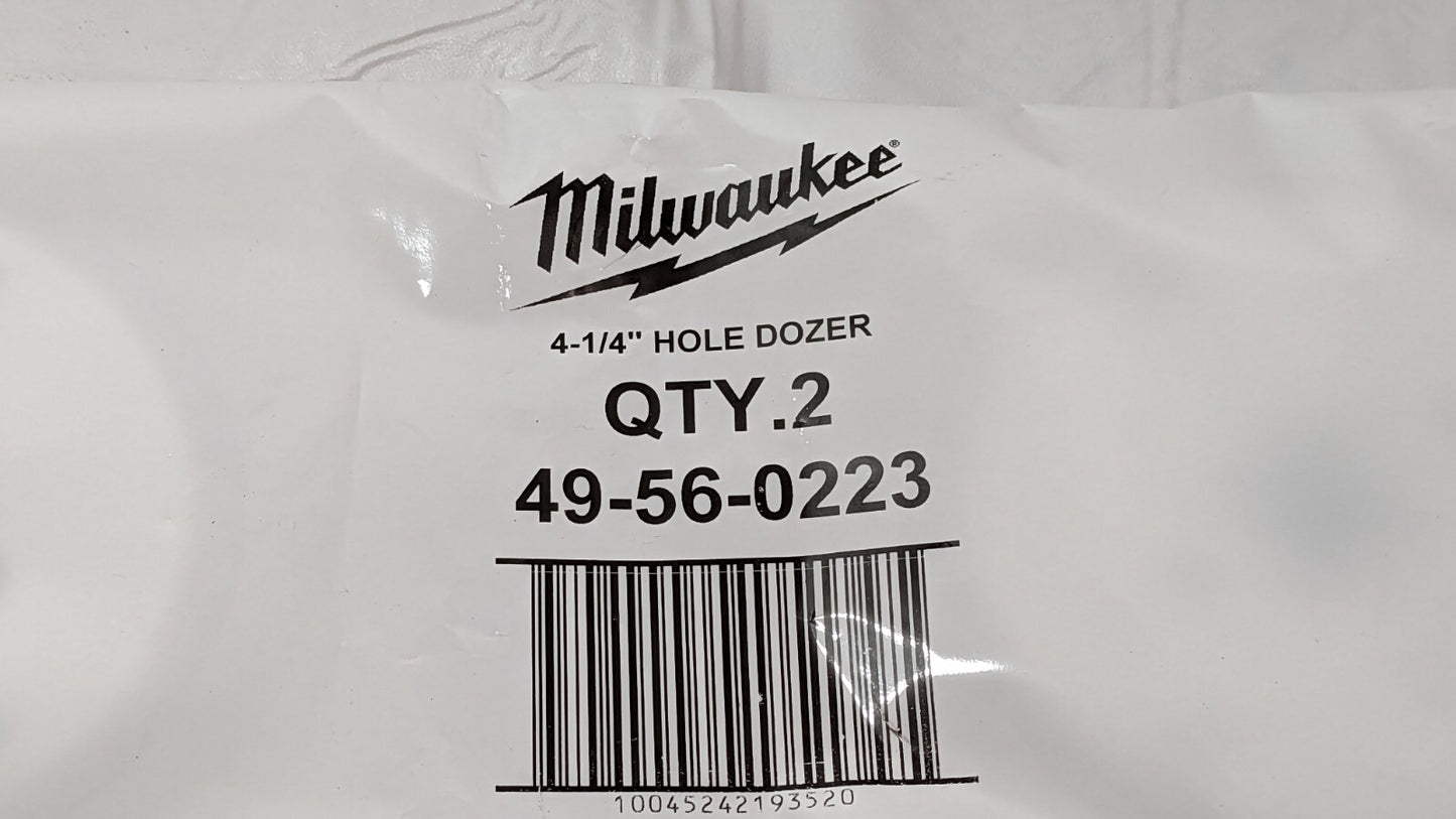 SET OF 2 Milwaukee Hole Dozers Bi-Metal 4-1/4" Dia X 1-5/8" DOC 49-56-