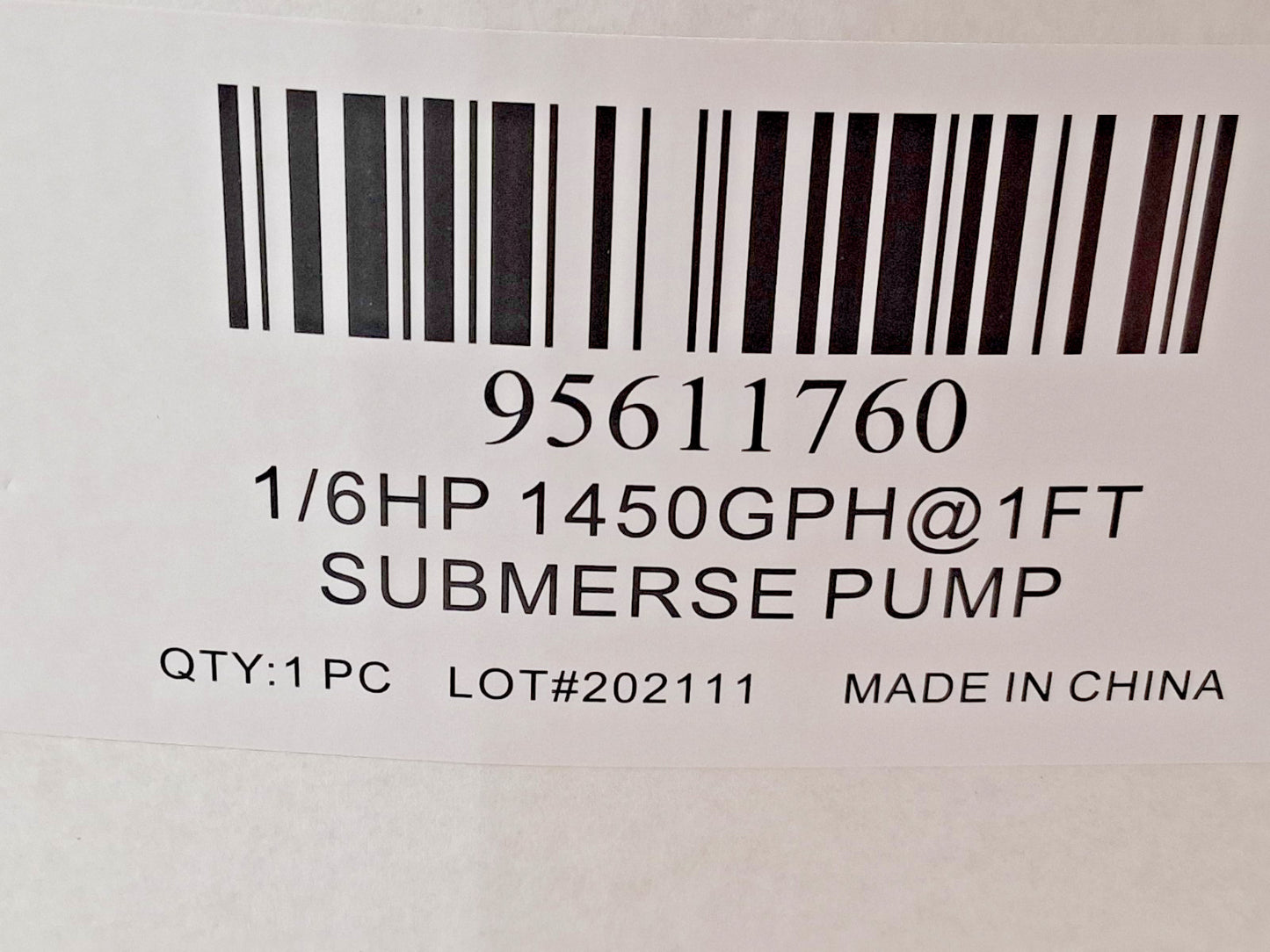 Professional Hand Operated Submersible Pump 2.5 Amp Rating 120V 95611760