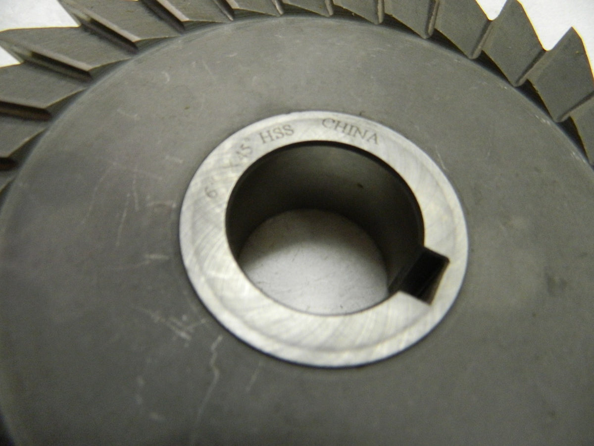 Precision HSS 6" x 1" Single Angle Mill Cutter Arbor Connection 032006