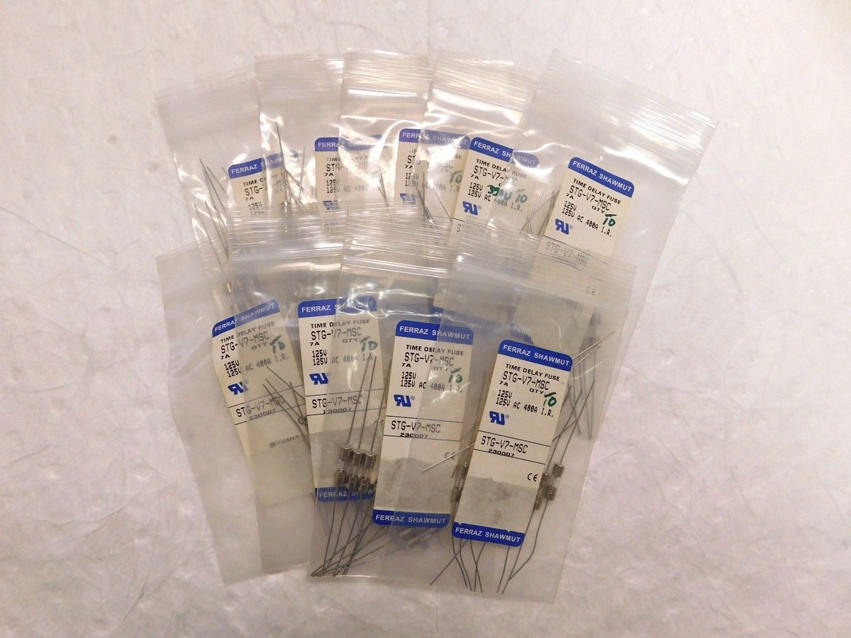 Ferraz Shawmut Time Delay Miniature Glass Fuse 350V 7A 10PK #STG-V7