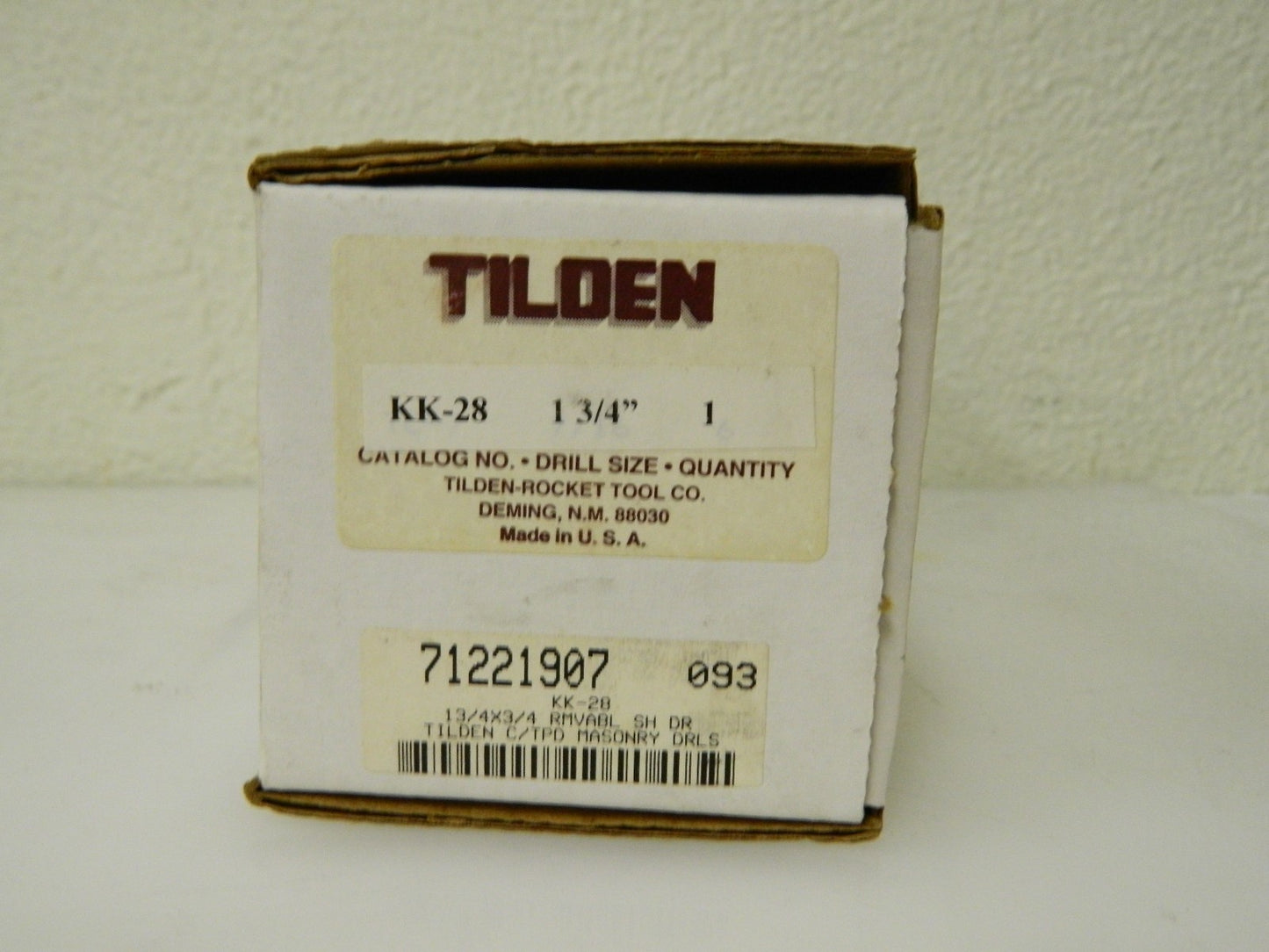 Tilden Carbide Tipped Masonry Drill 1-3/4" Drill Dia 1" OAL 3/4"