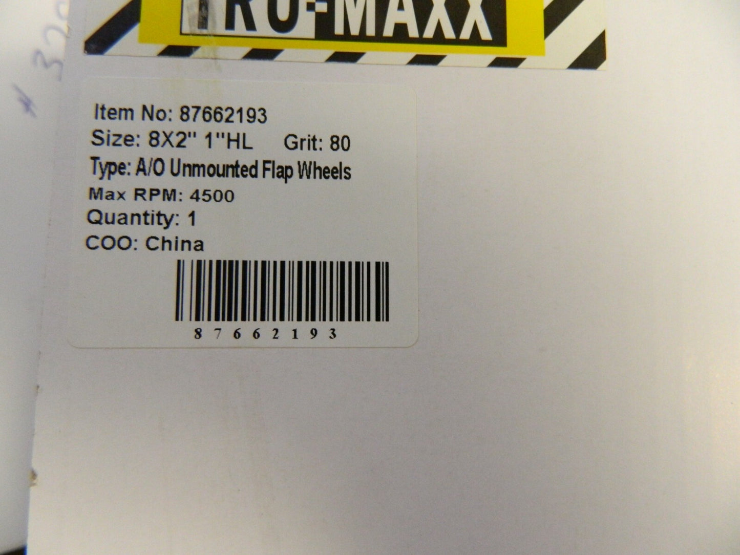 Tru-Maxx 8 x 2" 80 Grit Aluminum Oxide Unmounted Flap Wheel 87662193