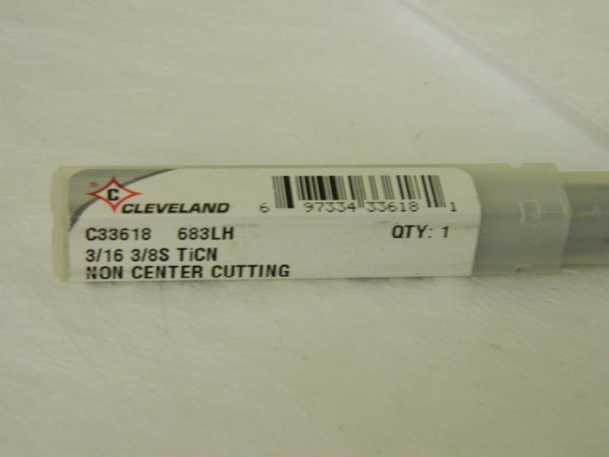 Cleveland Single Square End Mill 3/16" x 1/2" 4FL HSS C33618