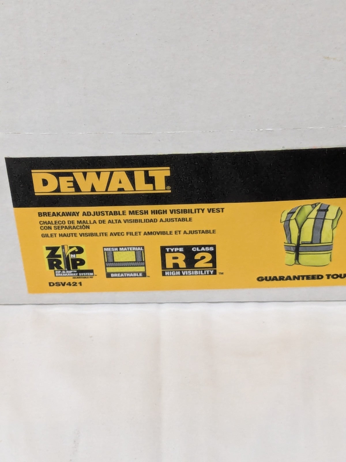 DeWalt ANSI Class 2 Adjustable Breakaway Vest Box of 6 DSV421-S/L