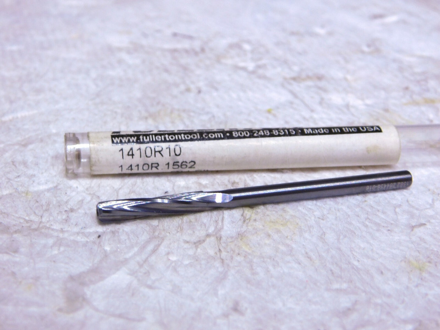 Fullerton Carbide Decimal Reamer .1562 Dia 4Fl .1406 Shank Dia 2.5OAL 1410R10